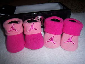 Baby Infant Girl Nike Air Jordan Booties Crib Socks Shoes 0 6 Months Pink