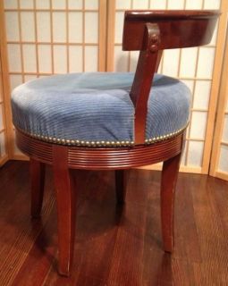 Vtg Mid Century Modern Drexel Swivel Vanity Stool Chair Danish Style Art Deco