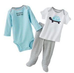 Carters Newborn 3 6 9 Months Turtle Bodysuit Pants Set Baby Boy Clothes Outfit