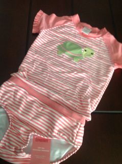 Gymboree Baby Girl Turtle Stripe Rash Guard Set Size 2T