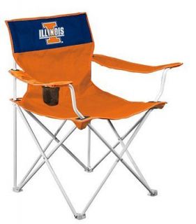 Folding Chair NCAA Illinois Fighting Illini Canvas Beach Camping Outdoor Hiking