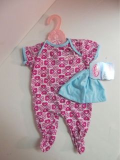 Pink Pajamas Short Sleeves Dress Baby Annabell Doll Zapf Creation 789056 New 