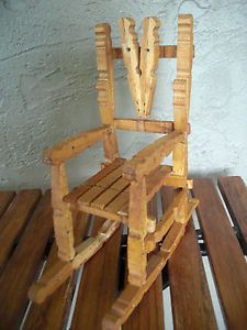 Wood Rocking Chair Made of Clothes Pins Doll Rocker