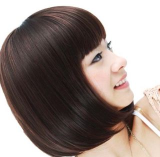 New Sexy Dark Brown Womens Girls Cosplay Party Hair Fashion Full Wigs F