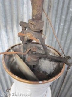 Antique Machine Age Industrial Gas Lamp Light Fixture Porcelain Enamel Steampunk