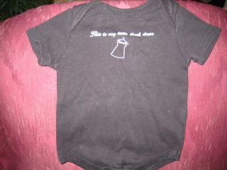 Sweet Onesie Black Faded Glory "This Is My Little Black Dress" 3 6 MO