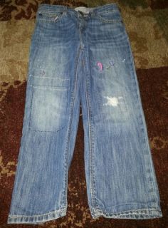 Girl's Gap Straight Leg Jeans Sz 5 Toddler Excellent Condition Cute Patches