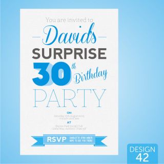 Personalised 18th 21st 30th 40th Surprise Birthday Party Invitations