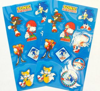 Sonic Hedgehog Sticker Party Favor Teacher Supply 2 Sheets