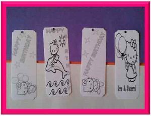 Birthday Party Favors Supplies Color Your Own Hello Kitty Bookmarks