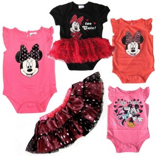 Baby Girl Bodysuit One Piece Shirt Disney Mickey Minnie Mouse Summer Clothes New
