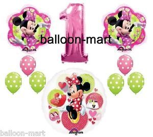 Balloons Disney Minnie Mouse Polka Dot Set Birthday Party Supplies First 1st One