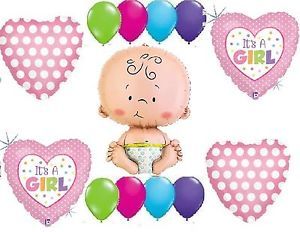 Its A Girl Baby Shower Balloons Set Party Supplies Decorations Heart Polka Dots