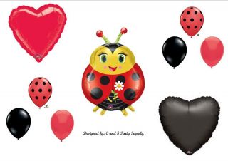 Ladybug Happy Birthday Balloons Decorations Supplies Garden Party Baby Shower
