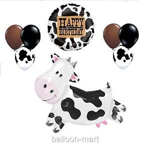 Balloons Farm Cow Birthday Party Supplies Set Kit Spotted Latex Mylar Western XL