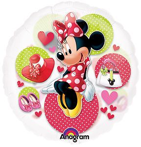 Balloon 26" Minnie Mouse Clear Party Favors Birthday Red Polka Dot Dress Up Pink
