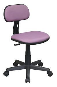 Child's Computer Desk Task Swivel Office Chair Purple Fabric w Wheeled Casters