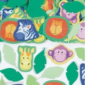 Jungle Safari Confetti Birthday Party Supplies Lion Monkey Table Decorations