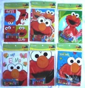 12 Sesame Street Elmo Coloring Books 48 Crayons Party Favor School Supplies $