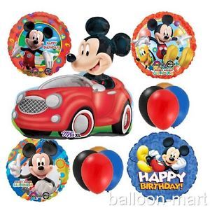 Disney Mickey Mouse Birthday Balloons Mega Set Party Supplies Driving Car Latex