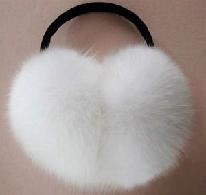 New White Soft Warm Real Rabbit Fur Earmuffs Ear Muffs