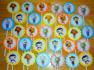 30 Octonauts Inspired Cupcake Toppers Birthday Party Favors Supply