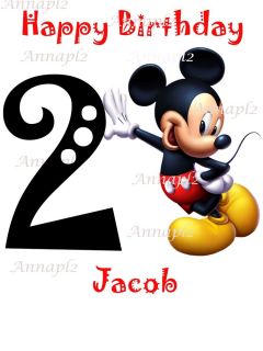 Mickey Mouse 2nd Birthday T Shirt Design Decal Personalized Name