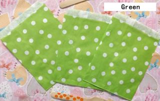 25 Pcs Green Polka Dot Treat Craft Bags Wedding Party Food Safe Favor Paper Bags