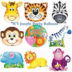 Jungle Zoo Safari Animals Happy Birthday Party Balloons Supplies Baby Shower