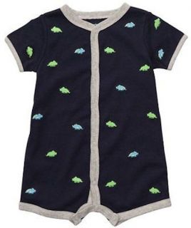 Carters Baby Boys Dino Navy Creeper One Piece 6M Clothes Bodysuit