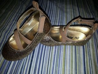 Toddler Girl Shoes Size 5 Old Navy Glitter Gold