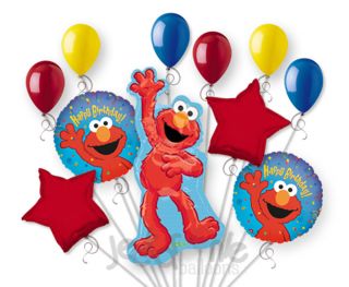 11pc Lot Elmo Happy Birthday Balloon Bouquet Decoration Sesame Street Friend