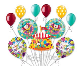 11 PC Lot JoJo's Circus Balloon Bouquet Decoration Birthday Party Clown Carnival