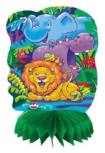 Smiling Safari Jungle Animal Mini Honeycomb Decorations Birthday Party Supplies