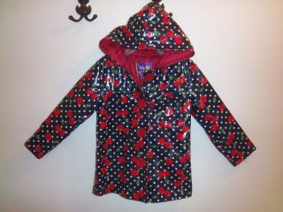 Pink Platinum Toddler Girls Vinyl Pink Cherry Raincoat Jacket Size 4T Clothes
