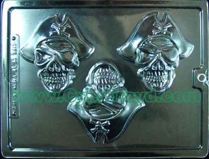 Pirate Skull Buccaneer Hat Eye Patch Chocolate Mold