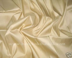 Beige Tan 100 Silk Taffeta Fabric Bridal Dress Curtain