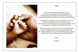 ♥ Personalised Fathers Day Poem Gift ♥ A Beautiful Present for Your Dad Hands ♥