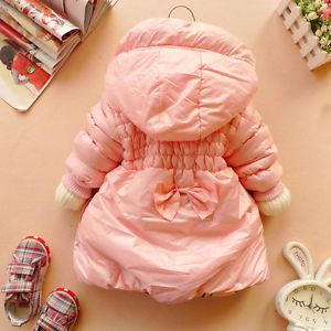 Baby Girls Clothes Winter Coat Kids Pink Red Warm Hoody Jacket Gown 2 6Y