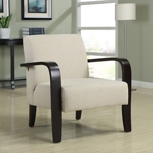Metro Modern Milkweed Fabric Espresso Finish Bent Arm Living Room Accent Chair