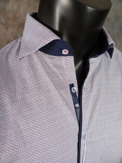 Mens Shirt Stone Rose ist 3107 Baby Blue Red Rivet Collection Button Up Woven