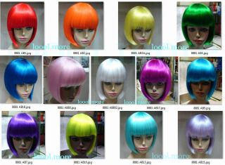 Bob Style 13 Different Colors Cosplay Costume Party Short Straight Wig Wigs