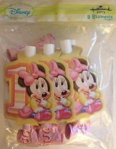 Disney Minnie Mouse 1st Birthday 8 Blowouts Blowers Birthday Party Supply Favors