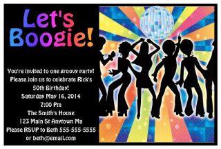 70s Disco Dance Adult Kid Teen Digital Birthday Party Invitations U Print