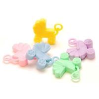 18 PC Plastic Carriage Baby Shower Favor Pastel Blue Pink Green Yellow Purple