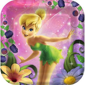 Tinkerbell Dessert Cake Plates Birthday Party Sweet Treats Square New for 2013
