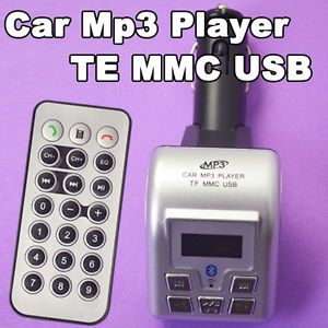 High Quality Hotsale Car Kit Handsfree TF USB  Bluetooth FM Modulator Silver