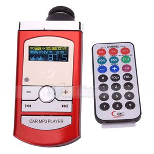 New LCD Car  Player FM Transmitter USB SD MMC Card Slot Remote Control Red