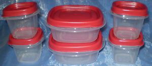 Rubbermaid 6 Easy Find Clear Plastic Food Storage Container BPA Free Red Lids
