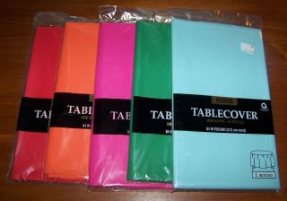 Plastic Table Cover Fits 84 inch Round Table New Amscan Choice of Color